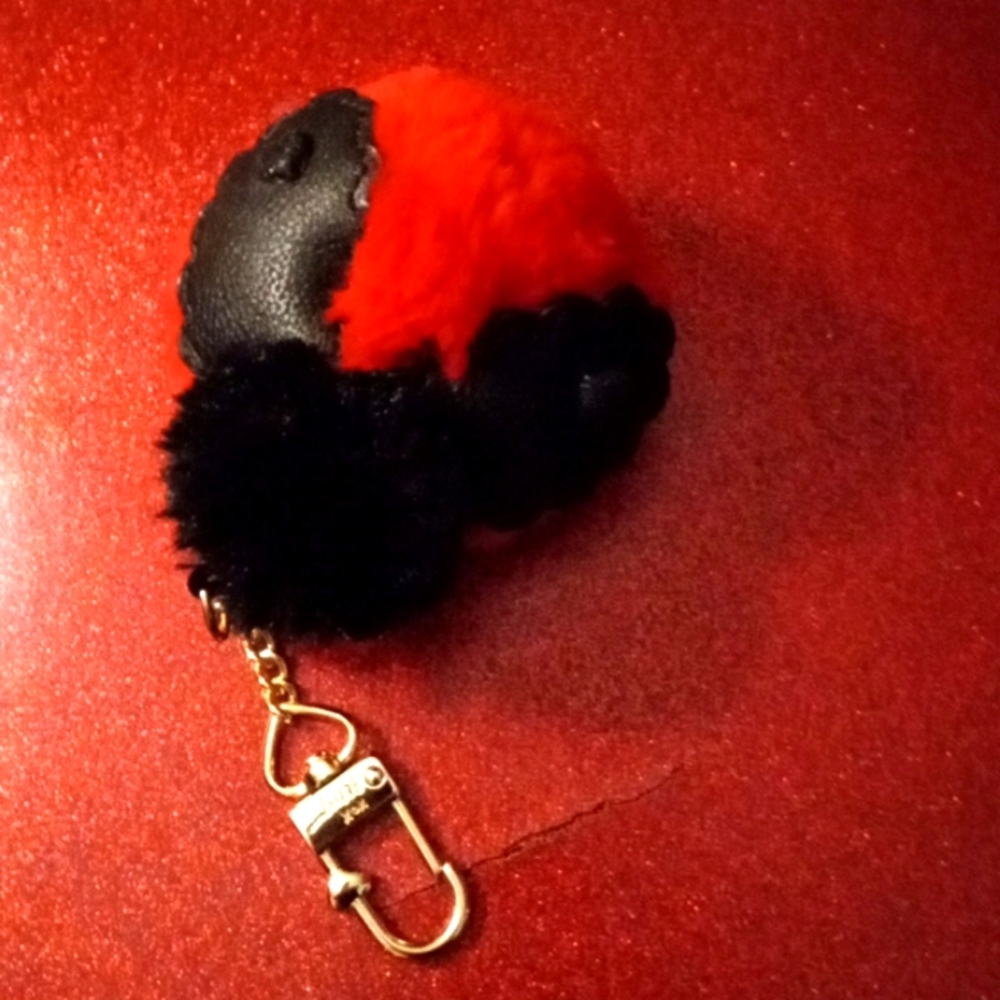 Betsey ladybug purse charm w/gold chain and clip NEW